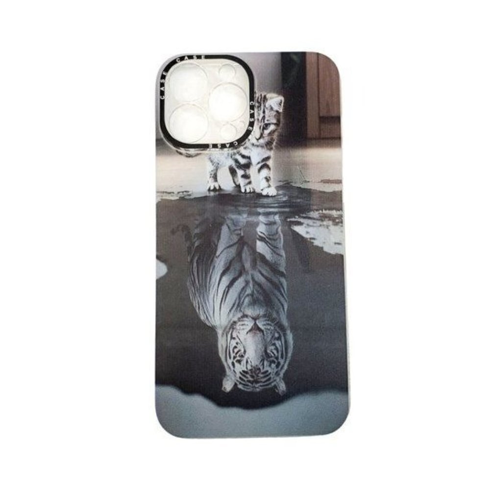 iphone 12 Pro Max Kitten with Tiger Reflection